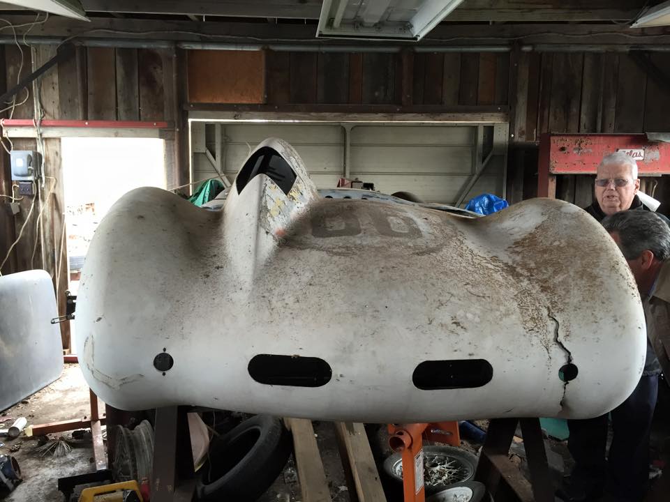 The Zink Petite MK I car was constructed in 1960, debuting in November 29 1960 with a DNF at Daytona. <br>The car was always number 86. <br>It was a space frame tube chassis with a Jabro MK I body and a DKW 750Cc engine with FIAT Running gear.<br>Tommy Van Hoozier, 1960<br>Bill Greer, 1961.<br>The word is that the owner has it in a barn somewhere in TN, where this picture was taken. 